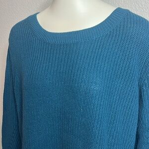 Lane Bryant Teal Ribbed Knit Sweater - Size 14/16